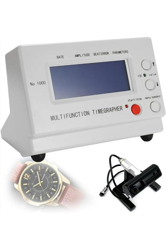 Multifunctional Watch Repair Timegrapher, Mechanical Watch Timing Machine with LCD Screen, Watch Tester, Measuring Azimuth 1~6 and Accuracy is 1.0s/d, Swing Measurement: 100~360, for Mechanical Wat