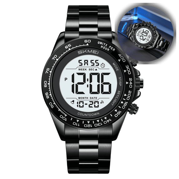 Multifunctional Waterproof Digital Wristwatch with Alarm, Stopwatch, Backlight & Date for Daily Casual Wear Men Women