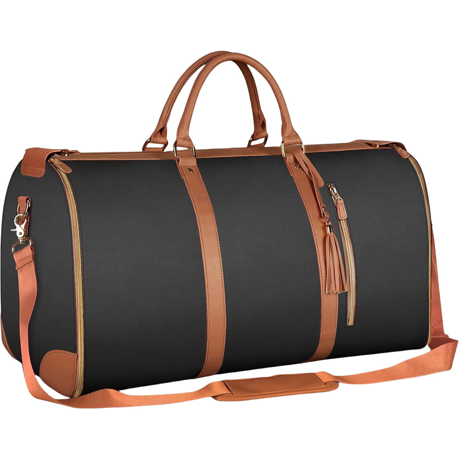 Multifunctional Waterproof Suit Travel Bag Large Capacity Foldable Portable PU Leather Garment Bag with Adjustable Strap