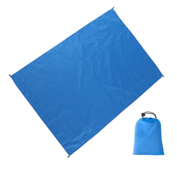 Multifunctional Waterproof Tarp for Summer Beach Mat, Camping Ground Sheet, Tent Footprint, and Rain Shelter, Portable Foldable Summer Outdoor Camping Gear, Blue, 4.6'x7.5'