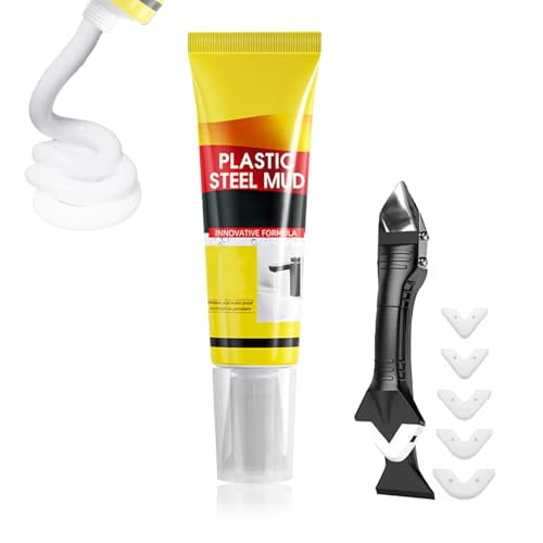 Multifunctional Waterproof White Caulk with Scraper, Squeeze Tube Waterproof Silicone Sealant for Kitchen Bathroom, Stronger Adhesion WhiteCaulk Fast Curing Easy to Apply