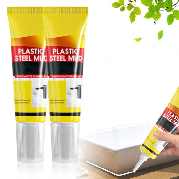 Multifunctional Waterproof White Caulk with Scraper, White Caulking Silicone Waterproof, Quick-Dry & Stronger Adhesion for Window Toilet, Quick-Drying, Shrink, Crack Proof (2PCS)
