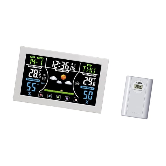 Multifunctional Weather Digital Alarm Clock With Temperature Humidity Display For Time And Climate Condition