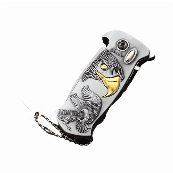 A Windproof Metal Lighter Multi-Functional Direct Inflatable Lighter With Bottle Opener Refillable Gas And Portable Design For Outdoor Use Camping And Daily Ignition 3.5In Length 0.2Lb