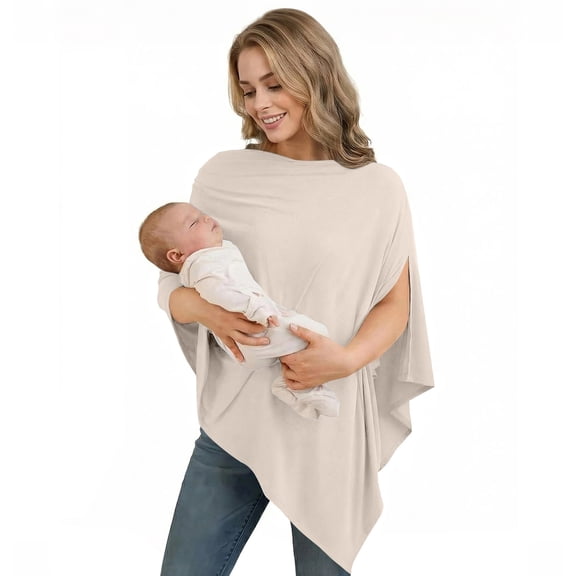 Multifunctional Windproof Sunshade Cover, Stroller Protective Shield, Breastfeeding Privacy Wrap, Soft Breathable Full Coverage Cover for Outdoor Travel Baby Care Practical Protective Accessory,Beige