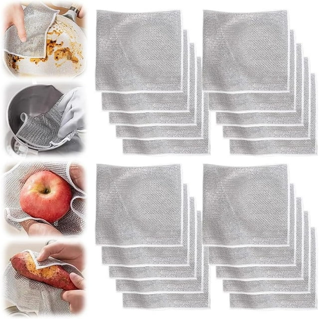 Multifunctional Wire Dishwashing Rags for Wet and Dry, 2024 New
