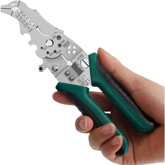 Multifunctional Wire Stripper - 1pc Cutting Copper Wire Crimping Wire Stripping Needle Nose Pliers - Fast Broken Wire Squeegee Cutting Wire Pipe Electrician Pliers for Hot/Neutral Wires