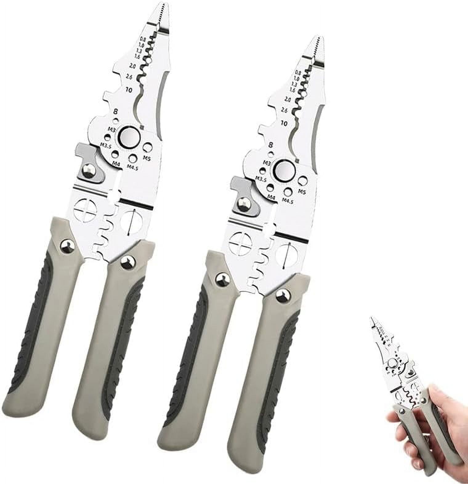 Multifunctional Wire Stripper Crimper Cable Cutter Pliers, Professional ...