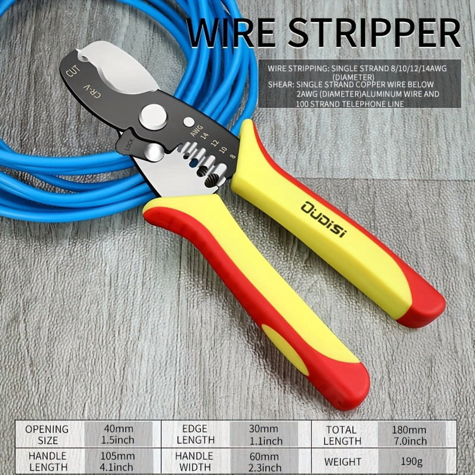 Multifunctional Wire Stripper - Electrician Clamp with Crimping Pliers and Cutter - DIY Household Electrician Set - Safety Clamp - Suitable for Copper, Aluminum and Coaxial Cables