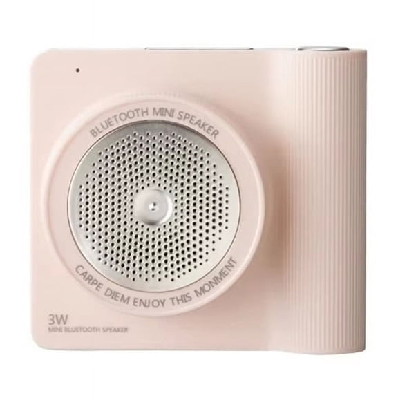 Multifunctional Wireless Bluetooth Speaker Small Cell Phone Selfie Camera BT5.4 Camera Shape for Outdoor Pink
