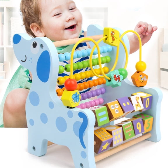 Multifunctional Wooden Calculation Frame Abacus Toys, Colorful Beads Arithmetic Learning Toys, Number Shape Cognition Early Education Toys, Flexible Wrist Visual Training Toys,