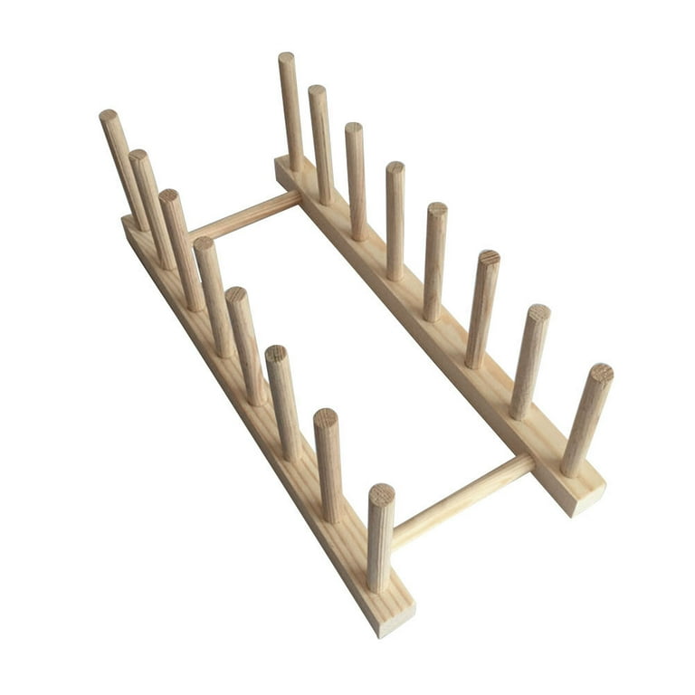 TABLZONE Beige Wooden Rack for Plates and Books Easy to Clean and
