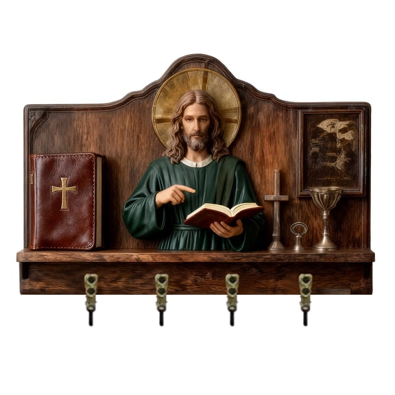 Multifunctional Wooden Wall Art Key Holder Welcome Sign With 4 Hooks Flat 2D Home Autumn Mounted Rack For Organized Entryway