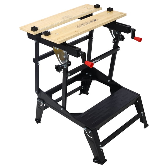 Multifunctional Workbench, Portable Folding Work Table - Holds 330 lbs, Adjustable Jaws & Pins for Woodworking, DIY Projects, Home Improvement