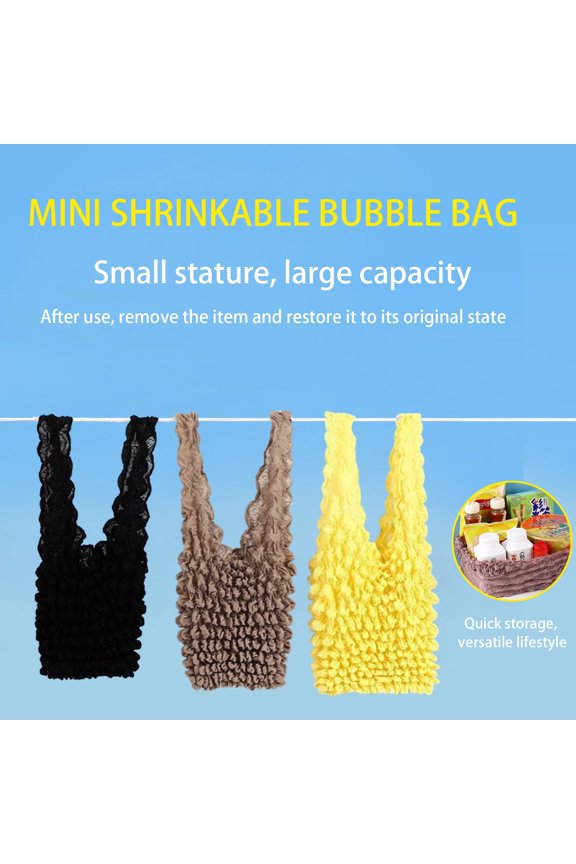 Multifunctional Wrinkle Bubble Stretch Bag Large Capacity Magic Reusable Shopping Tote, Portable Grocery Pouch Organizer for Declutter Spring Cleaning Checklist