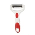 thumbnail image 1 of Multifunctional Y Peeler for Kitchen, 7.9" Rotary Stainless Steel Fruit & Veggie Peeler with Anti-Slip Handle, Sharp Potato Carrot Peeler Shredder Red & White,1-Pack, 1 of 9