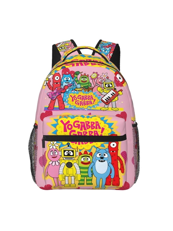 Multifunctional Yo Gabba Gabbaland Laptop Backpack Lightweight Daypack Casual Bag Travel Rucksack For Men Women