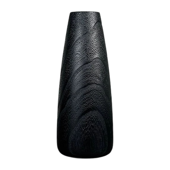 Multifunctional Zen-Style Wooden Vase - Artisanal Floral Container with Sturdy Base, for Bookshelf or Elegant Home Office Decor