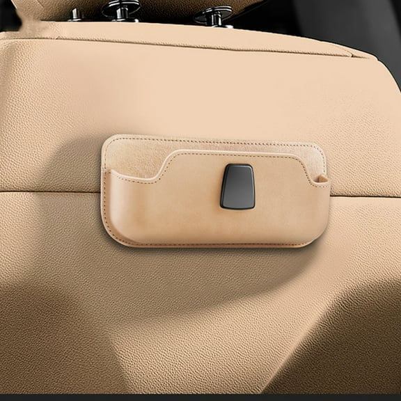 Multifunctional car armrest storage box for receipts cards and mobile phone, leather car console organizer for efficient interior space management