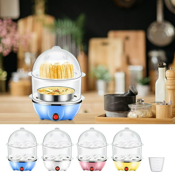 Multifunctional electric egg cooker | Poacher | Omelet maker | Vegetable steamer, dumpling & More | Royal Black(double Layer, US Standard)