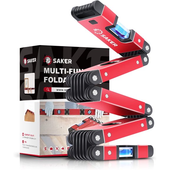 Multifunctional foldable level, 28-inch leveling tool, Father's Day gift for him/her, multi-angle measurement woodworking tool, precise level at any position, folding level saves time