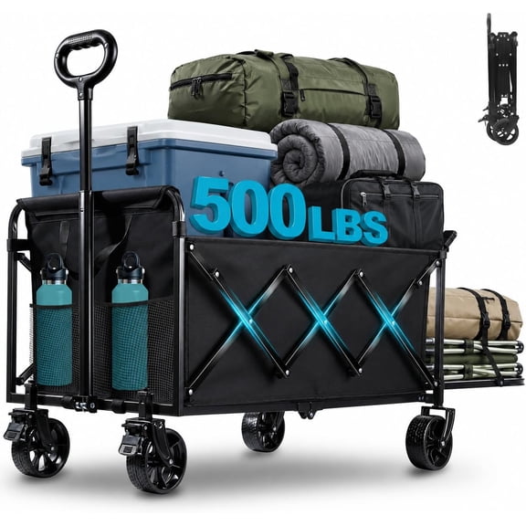 Multifunctional foldable utility cart, portable design, suitable for shopping, apartment living, sports, parks, and storage. Foldable cart with wheels