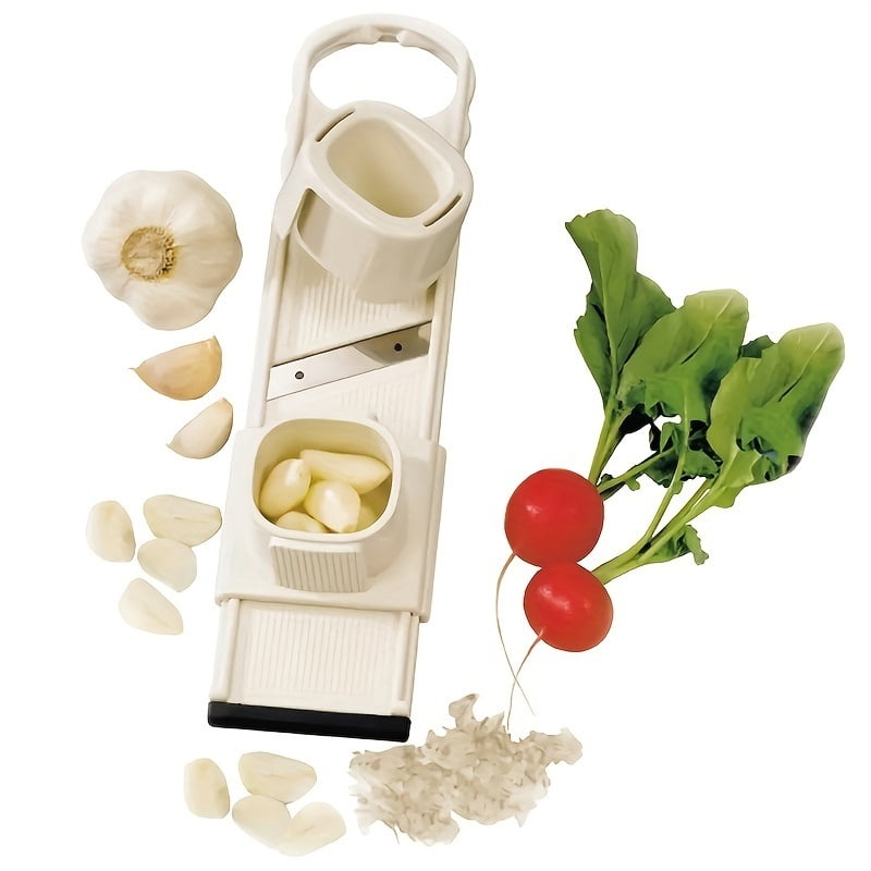 Multifunctional garlic slicer, shredder, kitchen essential garlic press, chopper and grinding tool, 1 pack