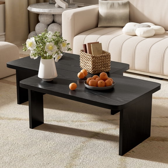 Multifunctional modular coffee table for home use featuring L - shaped sections and wood grain veneer