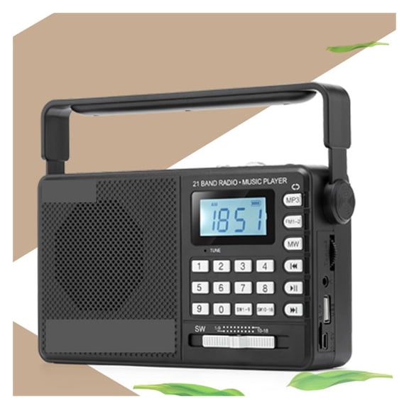 Multifunctional plug-in card full band radio MP3 elderly mini small sound box portable player supports TF Card / U disk