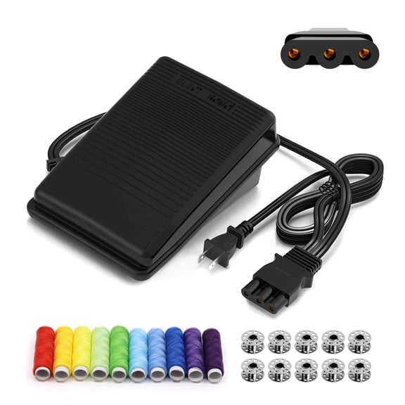 Multifunctional sewing machine foot pedal controller replacement part FC-322 XC8816-021, includes a 6.5-foot AC power cord