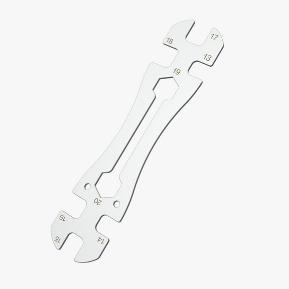 Universal Thin Hub Cone Wrench, Cr-V Steel   Ni-Cr Plating 0.1in/2.5mm Ultra-Thin 13-20mm Wrench for Home Bike Car Repair