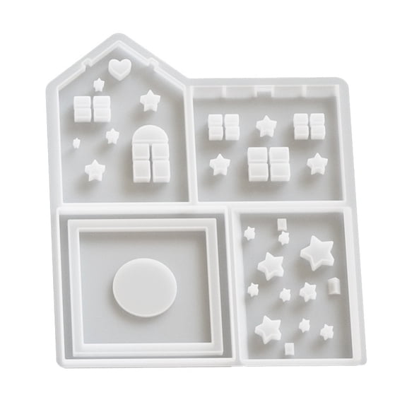 Multifuntional Silicone Molds Night Light Stand Molds House Shape Crafting Molds Epoxy Resin Moulds Ornament Moulds