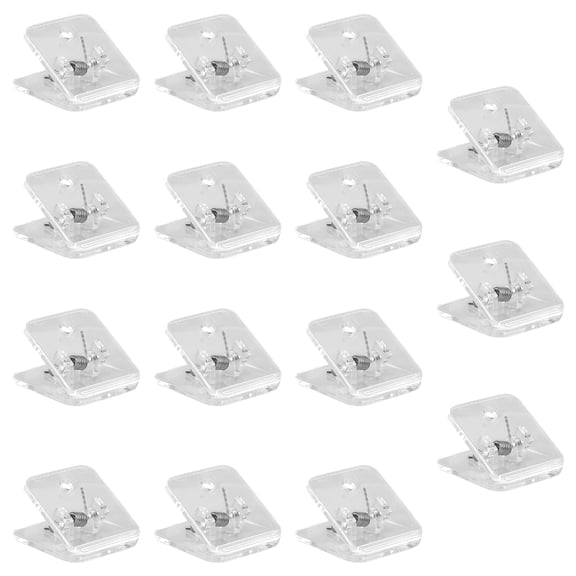 Practical Clear Square Shape Small Clips Strong Hold Home Office Organization