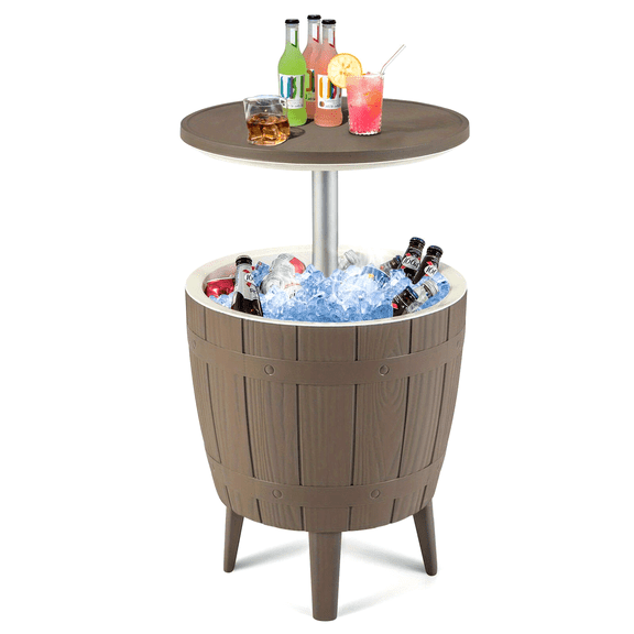 Multigot 10 Gallon Heavy-Duty Metal Cooler Bar Table - 3-in-1 Convertible Telescopic Top Patio Bar with Removable Legs