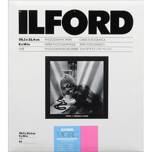 Ilford Multigrade RC Cooltone VC B & W Enlarging Paper - 8x10"-25 Sheets - Glossy Surface