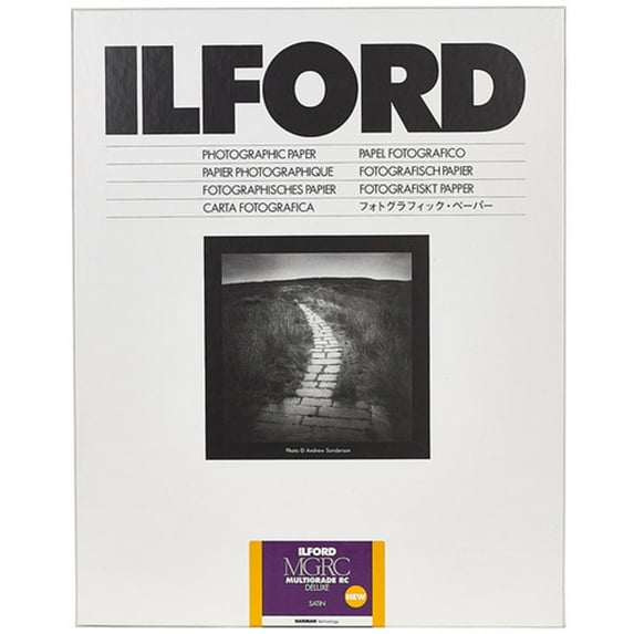 Ilford Multigrade V RC Deluxe Satin Surface Black & White Photo Paper, 8x10", 250 Sheets