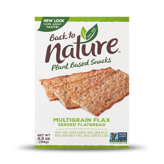 Multigrain Flax Seeded Flatbread Crackers - Dairy Free, Non-GMO, Made With Wheat Flour & Whole Grains, Delicious & Quality Snacks, 5.5 Ounce (Pack Of 6)