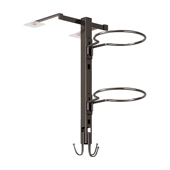 Multilayer Basketball Storage Rack 16.9x7.1x2in No Nails Installation Durable Iron Ball Organizer Indoor Outdoor Utility(Black/S)