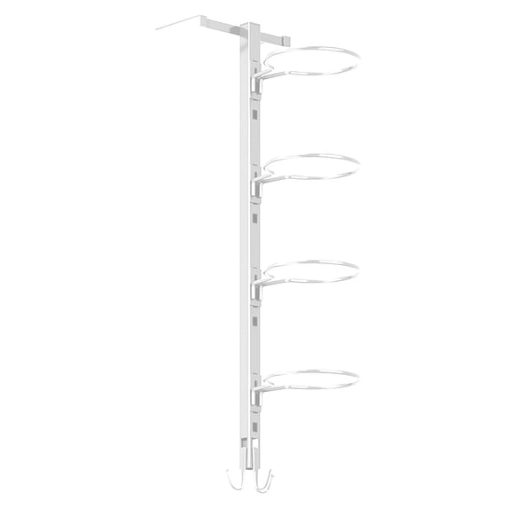 Multilayer Basketball Storage Rack 16.9x7.1x2in No Nails Installation Durable Iron Ball Organizer Indoor Outdoor Utility(White/L)