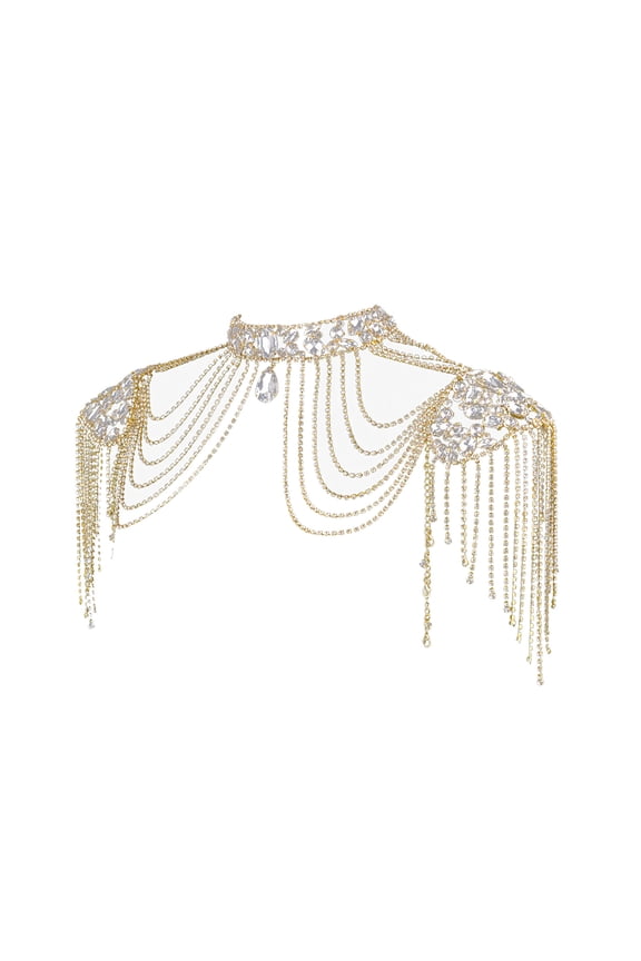 Multilayer Metal Shoulder Chain Adjustable Body Jewelry Back Chain Jewelry Add Charm to Outfits Suitable for Women