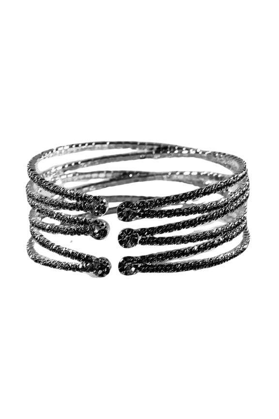 Multilayer Rhinestones for Women Fashionable Adjustable Layered Crystal Cuff Bangle Elegant Wedding Jewelry
