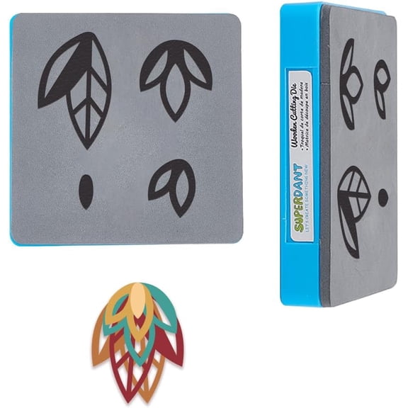 Multilayered Leaves Cutting Dies Leaf Shape Leather Die Cutter Faux Leather Flower Petals Die Cuts Earring Craft Cutting Tool for Women DIY Making Wooden Dies for Crafter