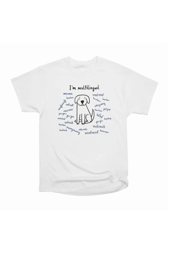 Multilingual Dog Barks T-Shirt Tee Gift For Him Merch For Her Apparel For Friend