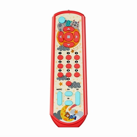 Multilingual Kids Remote Control Toy with Lights & Music, Education Play Gift, Birthday, Christmas (Red)