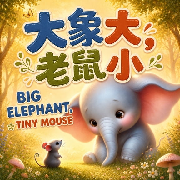 Multilingual Vocab Learning for Kids Big Elephant, Tiny Mouse: A Big Bilingual Rhyming Opposites Storybook for Little Readers in English, Simplified Chinese,, (Paperback)