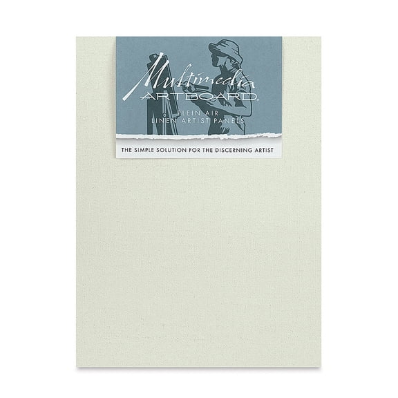 Multimedia Artboard Plein Air Acrylic Primed Linen Artist Panel - 9" x 12", 109 HP, Pkg of 3