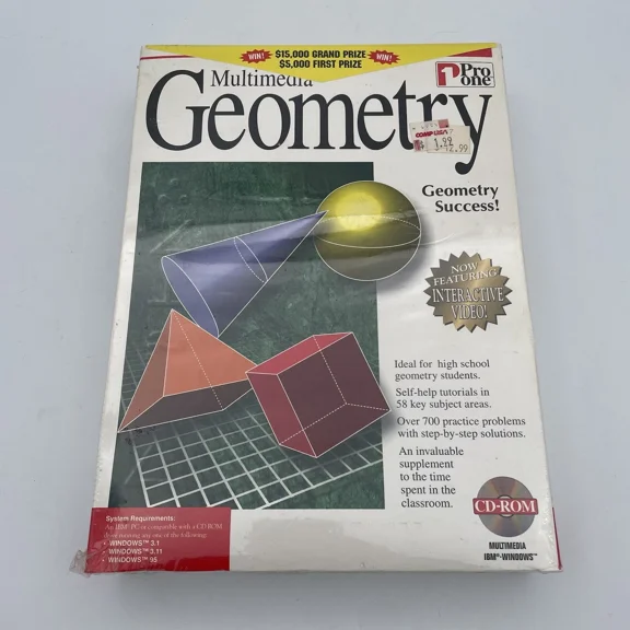 Multimedia Geometry Pro One Software For Windows 95 / 3.1 Big Box New Sealed