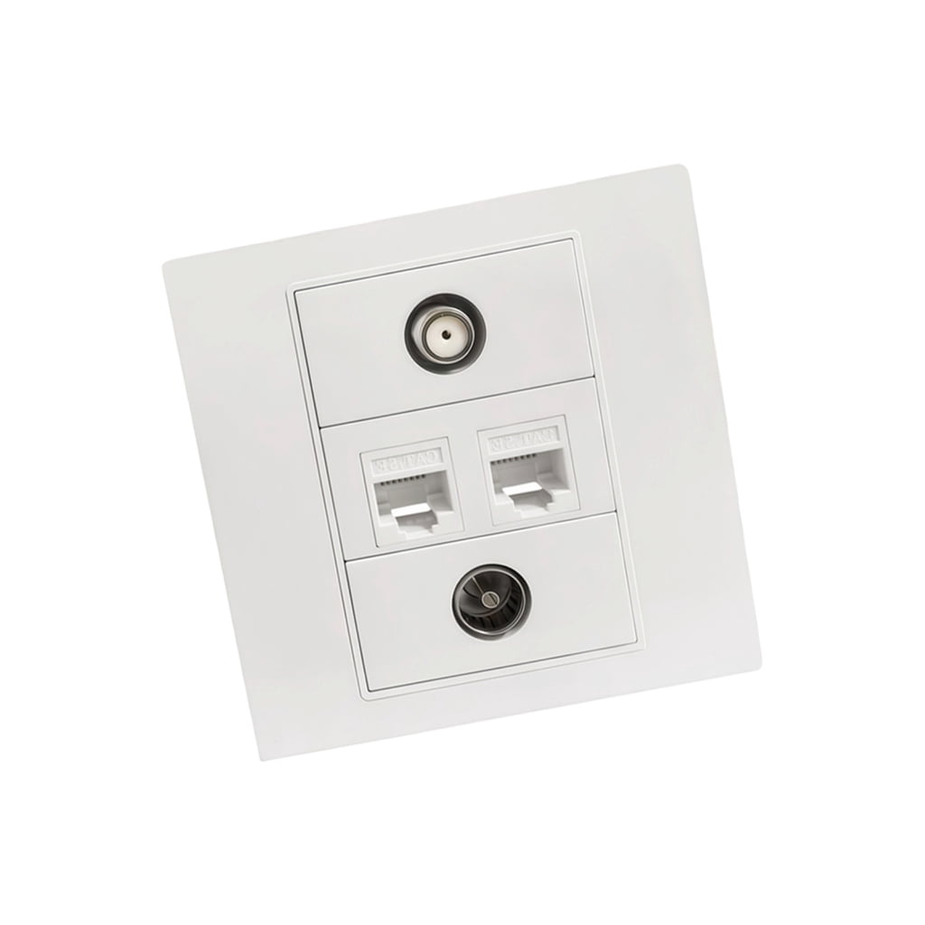 Multimedia Outlet System Multimedia Outlet Panel For Various Connectors TV9.5 RJ45 CAT6/CAT5E F ...
