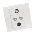 Multimedia Outlet Panel For Various Connectors TV9.5 RJ45 CAT6/CAT5E F ...