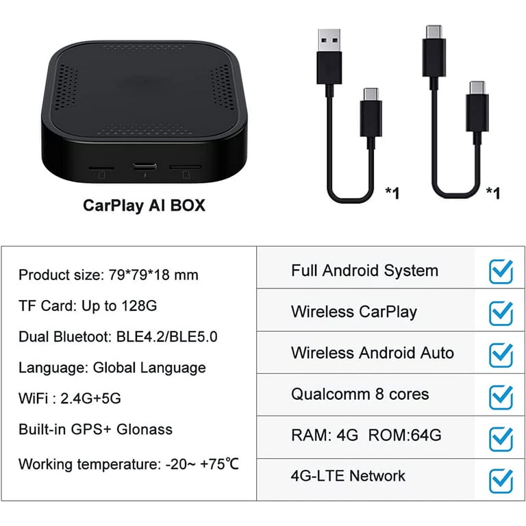 Multimedia Video Box, Android 9, 4G+64G, Carplay AI Box Multimedia Video Box, Android 9, 4G+64G, Carplay AI Box